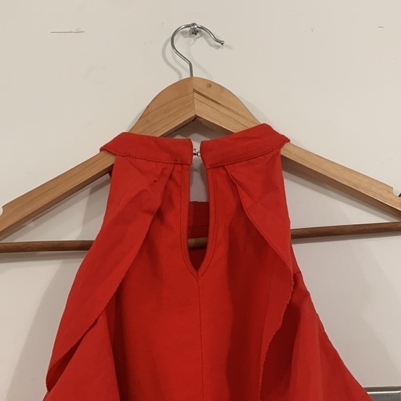 ZARA TRAFALUC size 6 orange off shoulder bodycon blouse - Picture 4 of 10